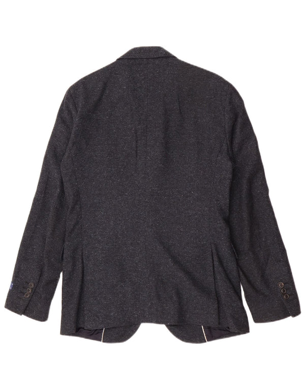 Jaqueta blazer masculina Gant com 2 botões Reino Unido 36 pequena lã azul marinho