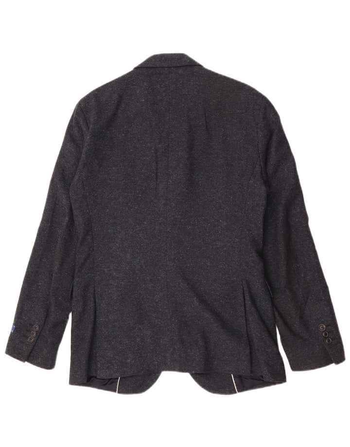 Jaqueta blazer masculina Gant com 2 botões Reino Unido 36 pequena lã azul marinho