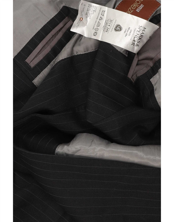 Jaqueta blazer masculina de 2 botões Marks & Spencer Reino Unido 40 risca de giz cinza médio