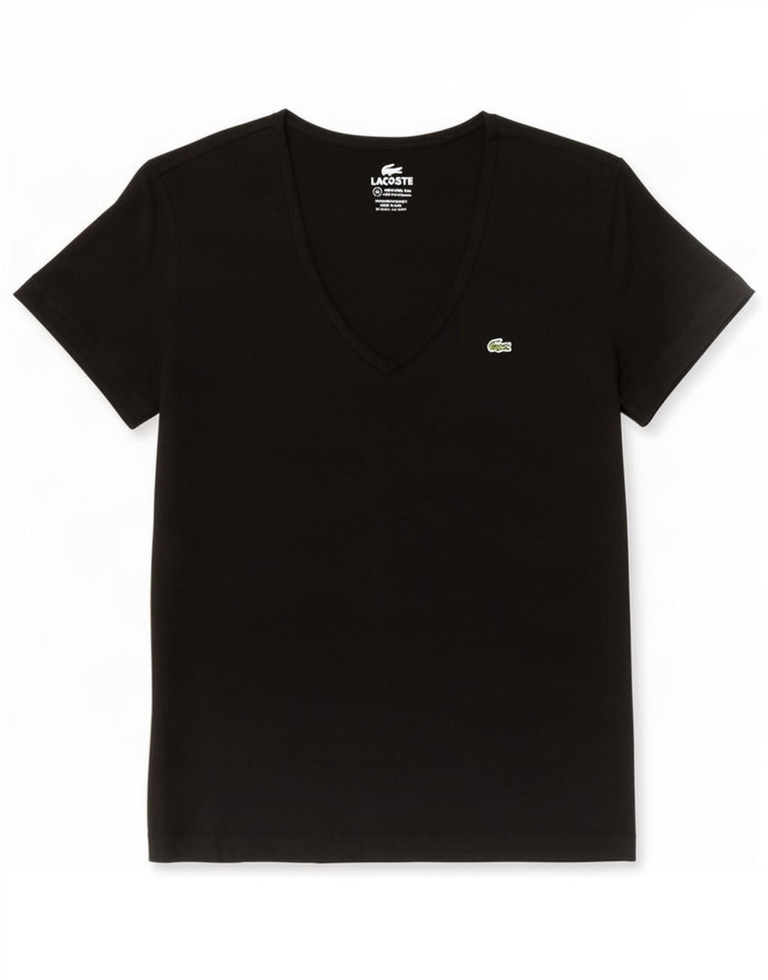 Camiseta feminina Lacoste tamanho superior 42 grande algodão preto