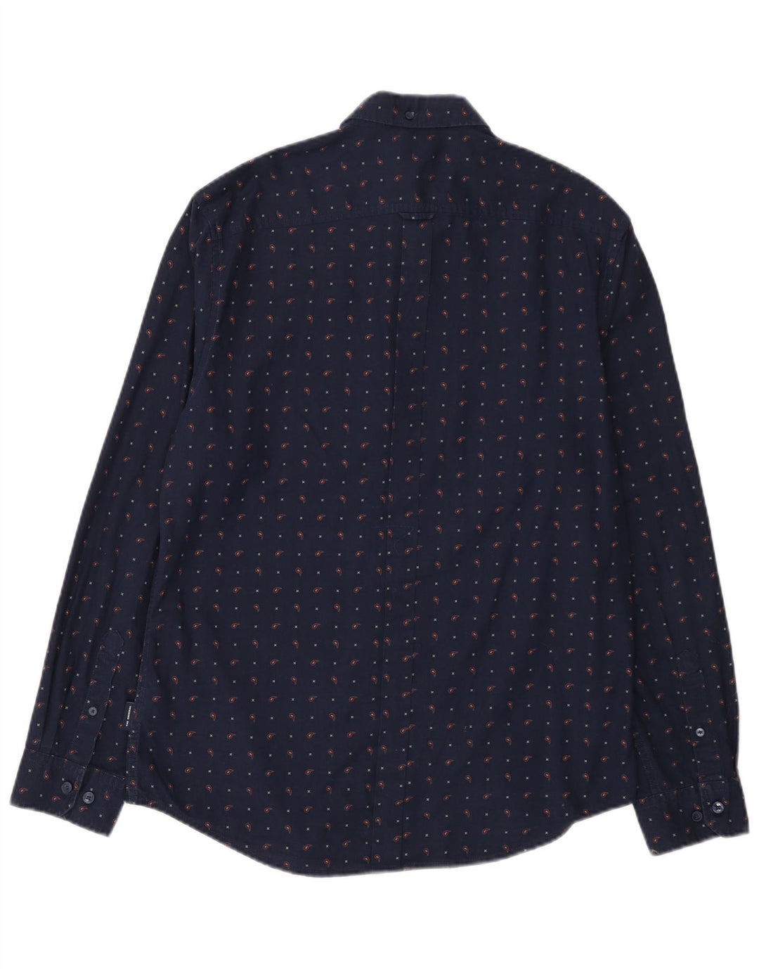 Camisa masculina Ben Sherman grande algodão manchado azul marinho