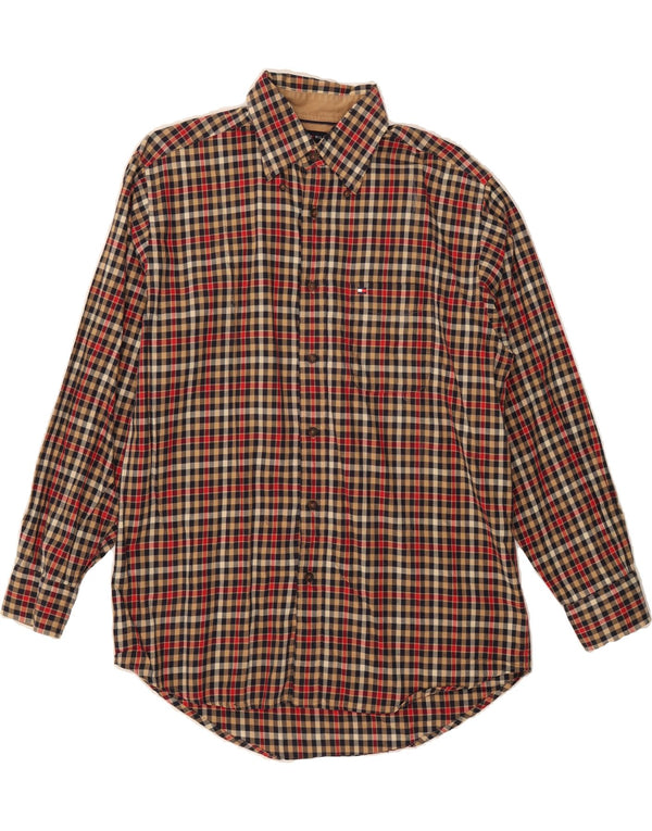 Camisa masculina TOMMY HILFIGER média xadrez multicolorida de algodão