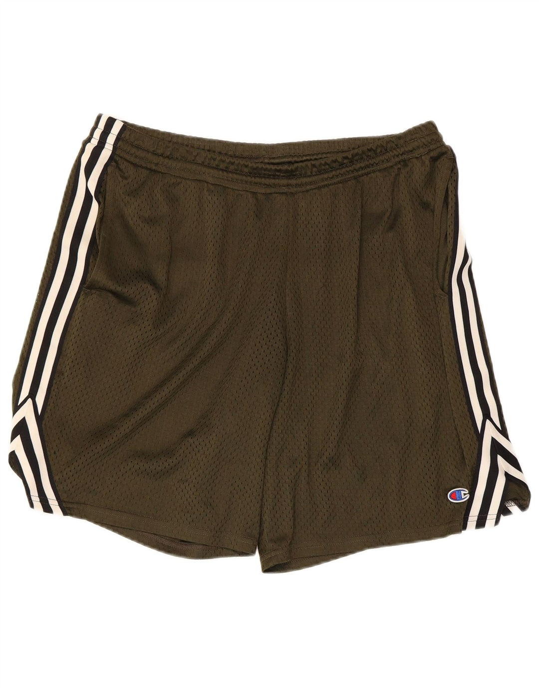 Shorts esportivos masculinos Champion grande poliéster listrado verde
