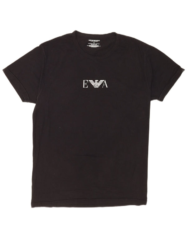 Camiseta gráfica masculina Emporio Armani Top XL algodão preto