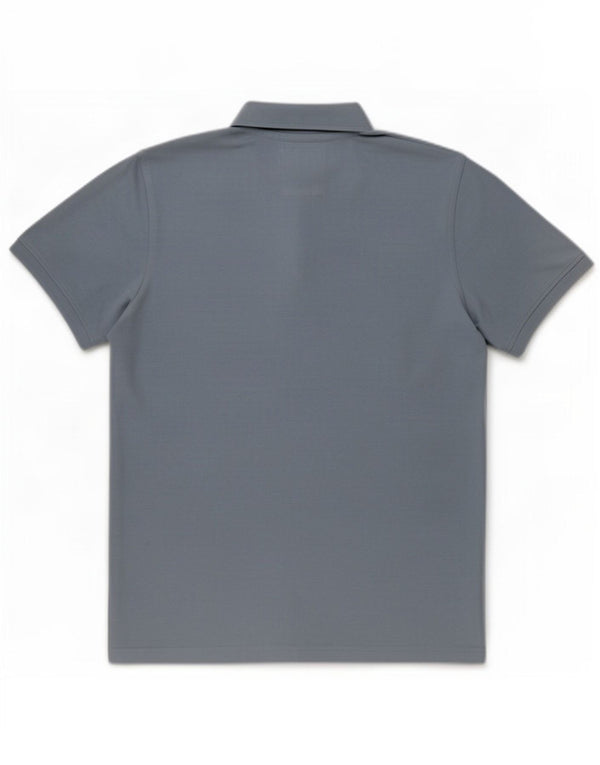 Camisa polo masculina regular de manga curta da Crew Clothing algodão azul grande