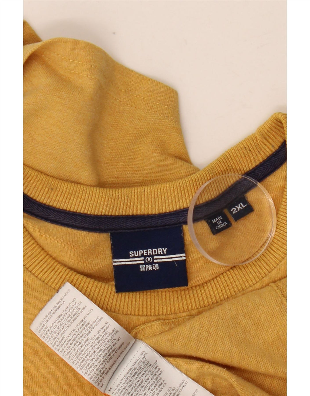 Camiseta gráfica masculina SUPERDRY Top 2XL algodão amarelo