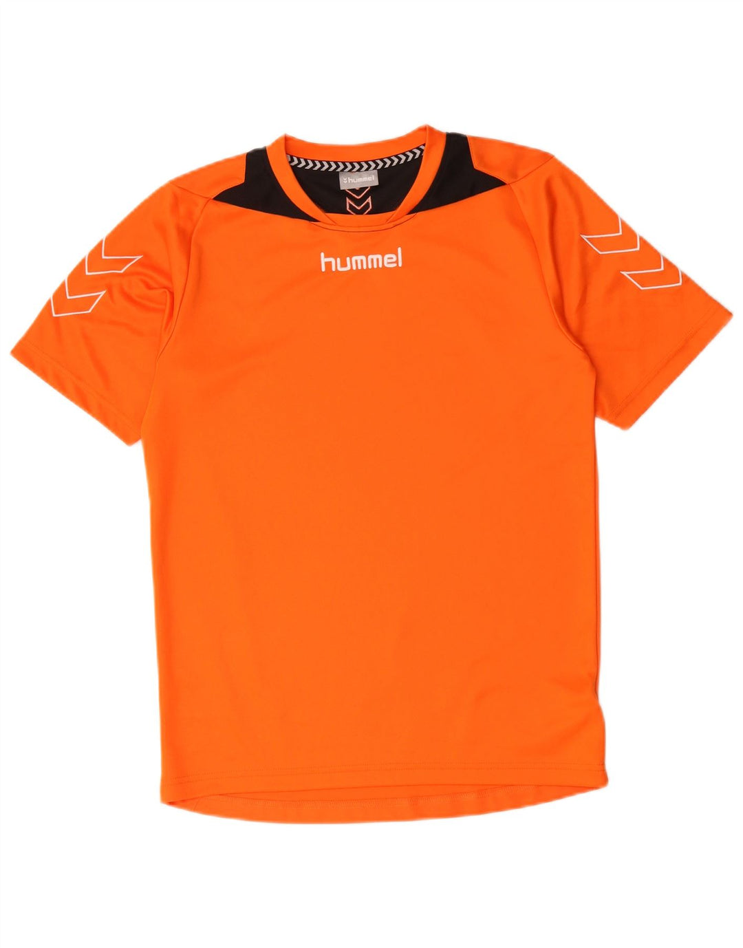 HUMMEL Camiseta masculina gráfica top pequeno laranja colorblock poliéster
