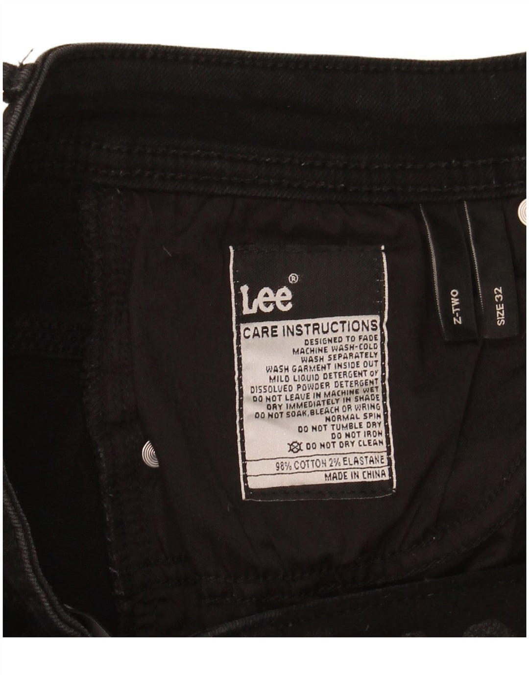 LEE Masculino Z-Two Slim Jeans W32 L31 Algodão Preto