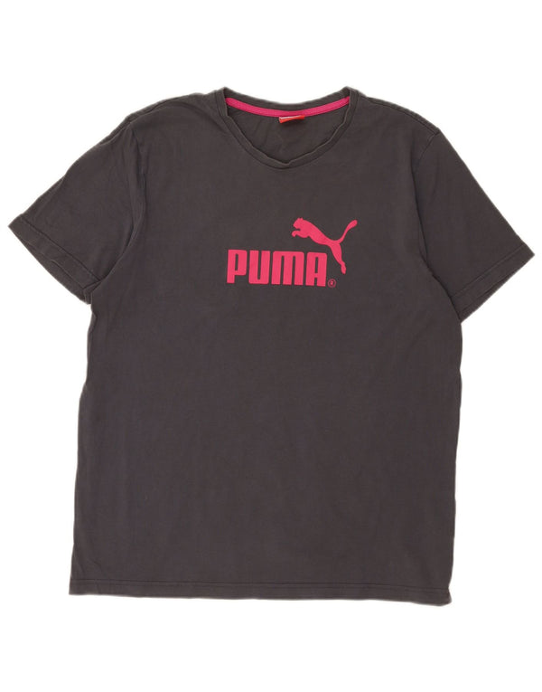 Camiseta masculina Puma Graphic Top grande algodão cinza