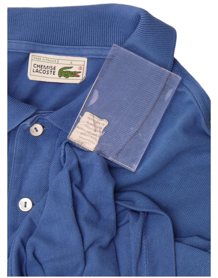 Camisa polo masculina Lacoste tamanho 4 algodão azul médio