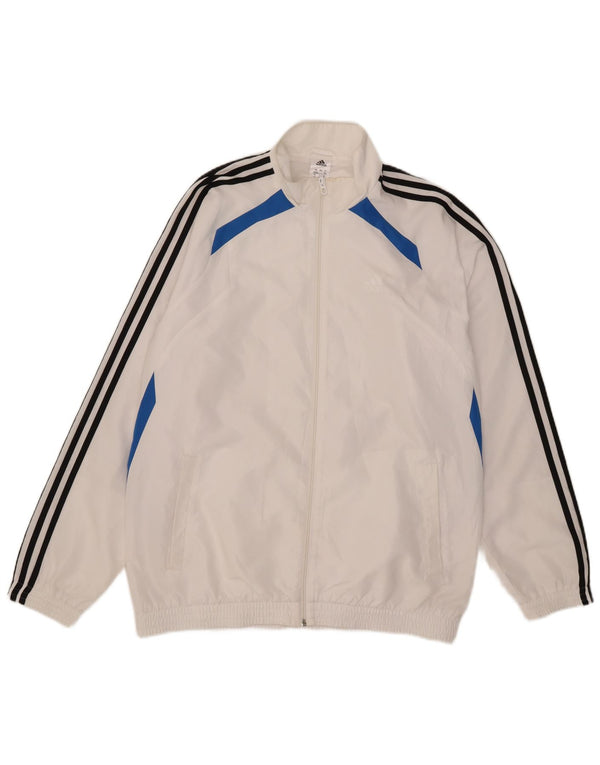 Adidas Mens Tracksuit Top Jacket UK 42/44 Grande Branco Colorblock Poliéster
