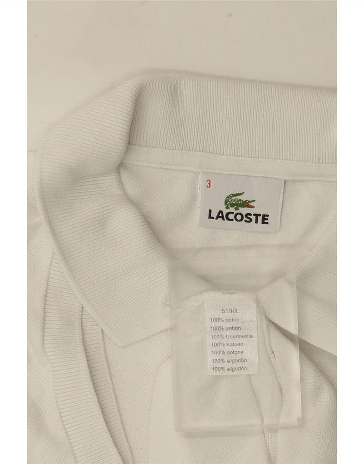 Camisa polo masculina LACOSTE tamanho 3 pequeno algodão branco