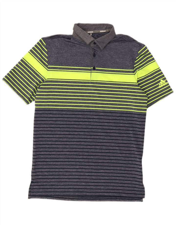 Camisa polo masculina Adidas XS azul marinho listrada de poliéster