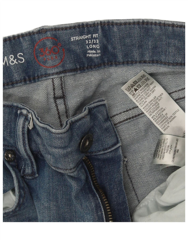 Jeans retos masculinos Marks & Spencer W32 L33 algodão azul