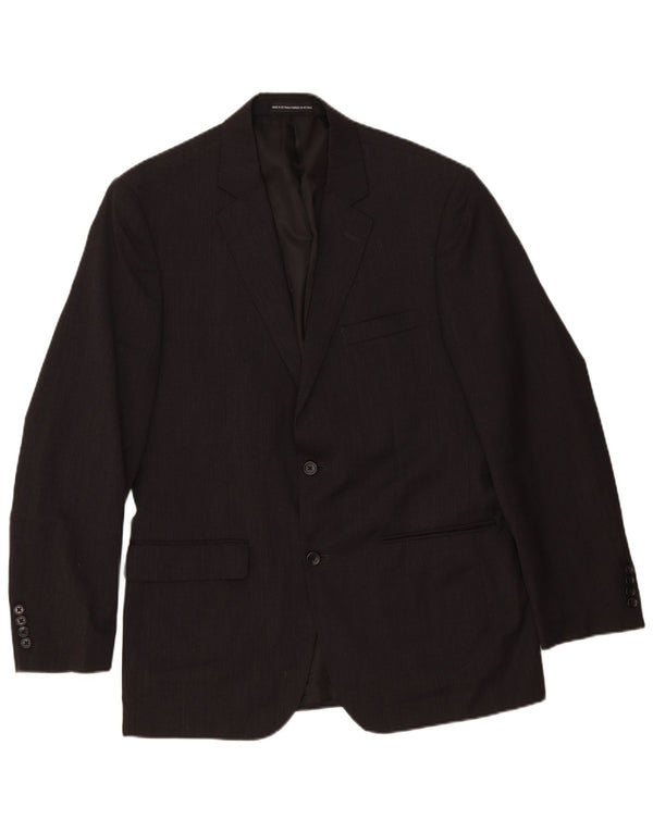 Jaqueta Blazer Masculina Tommy Hilfiger com 2 Botões Reino Unido 40 Grande Lã Cinza Clássica