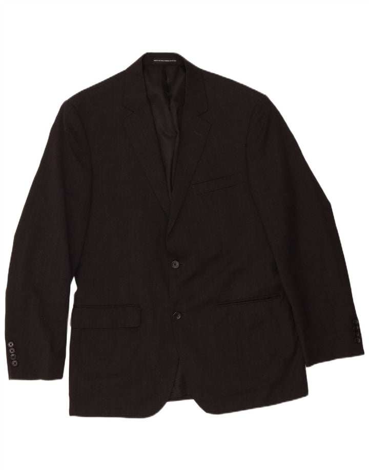 Jaqueta Blazer Masculina Tommy Hilfiger com 2 Botões Reino Unido 40 Grande Lã Cinza Clássica