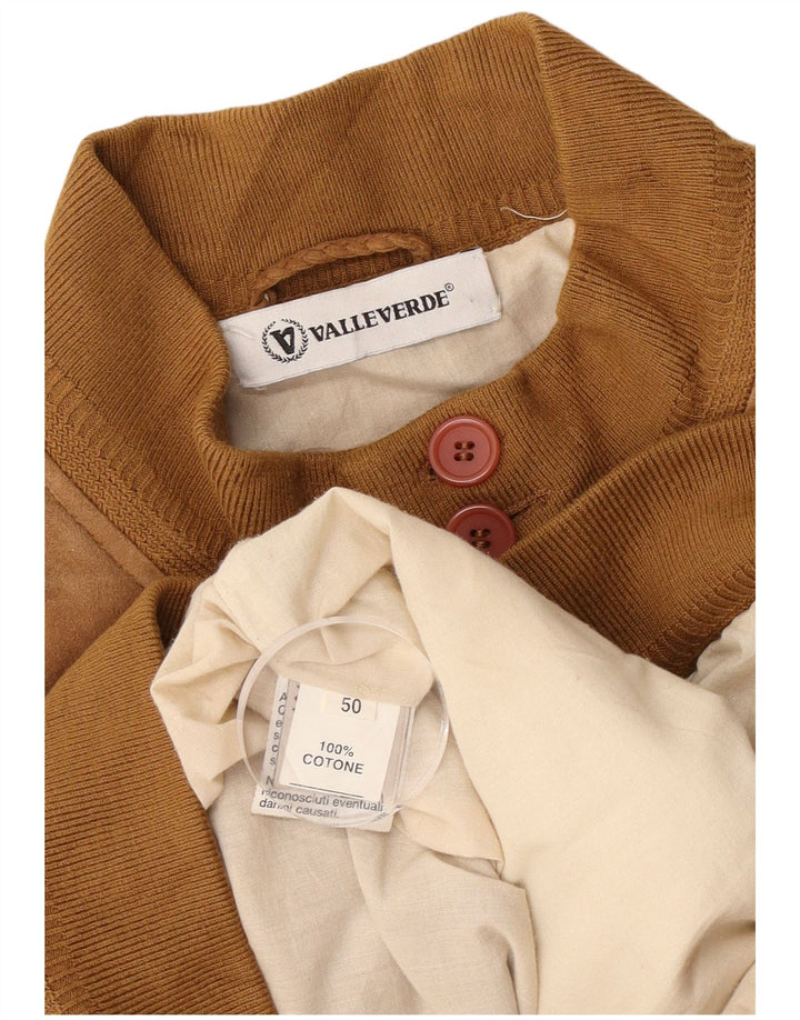 Jaqueta bomber masculina de camurça Valle Verde IT 50 grande couro marrom