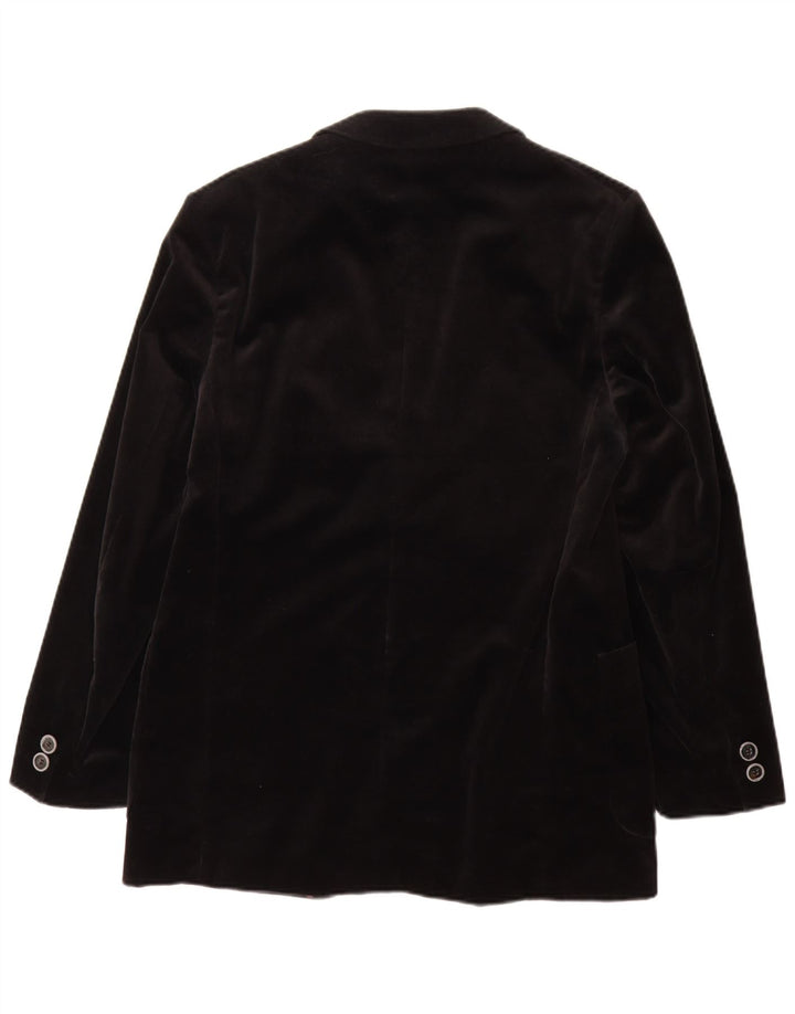 Jaqueta blazer masculina de veludo com 2 botões Jeunesse Reino Unido 38 algodão preto médio