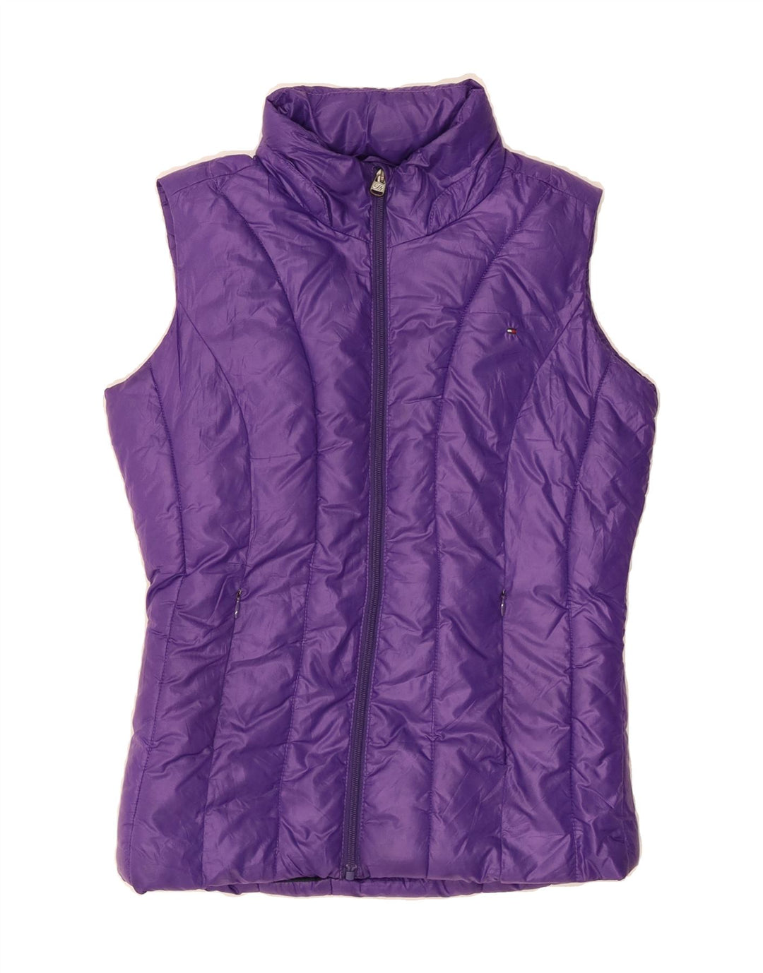 TOMMY HILFIGER Womens Padded Gilet UK 12 Medium Purple Nylon Vintage Tommy Hilfiger and Second-Hand Tommy Hilfiger from Messina Hembry 