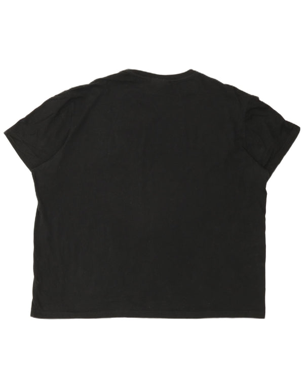 Camiseta masculina Lacoste tamanho superior 8 3XL algodão preto