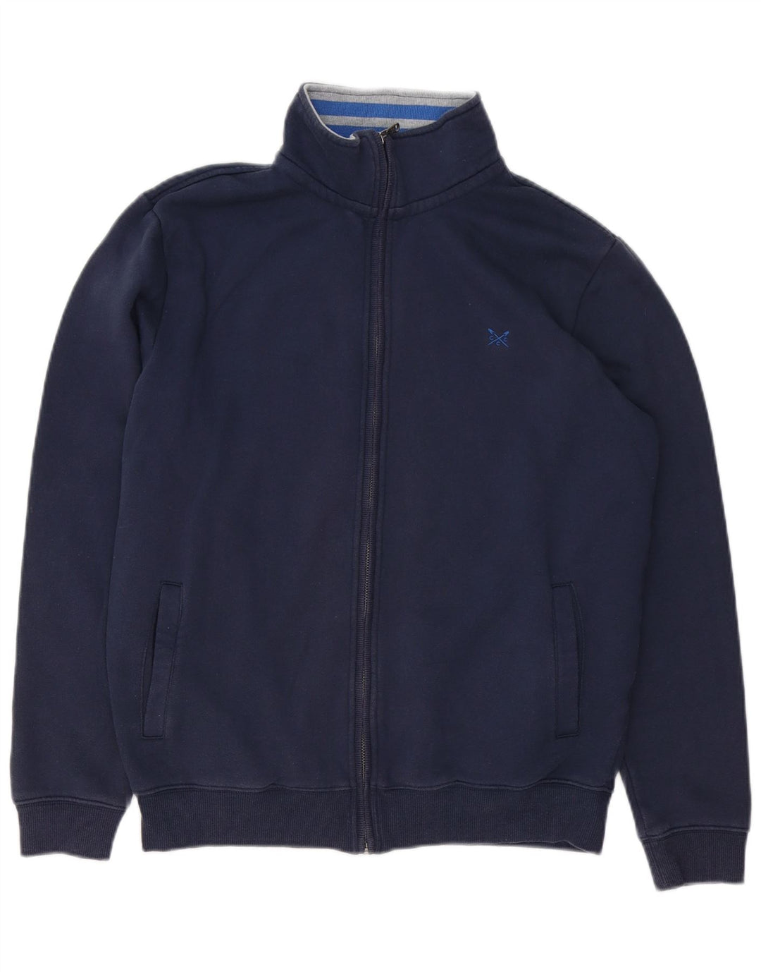 Crew Clothing Mens Treino Top Jaqueta Médio Algodão Azul Marinho