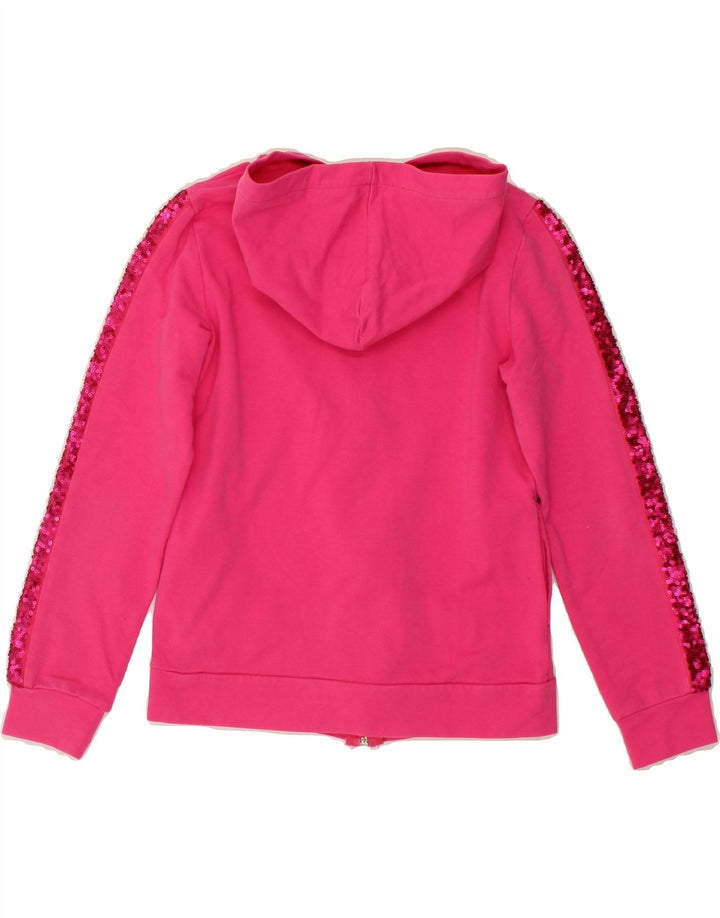 RIFLE Girls Graphic Zip Hoodie Sweater 9-10 Years Pink Cotton Vintage Rifle and Second-Hand Rifle from Messina Hembry 
