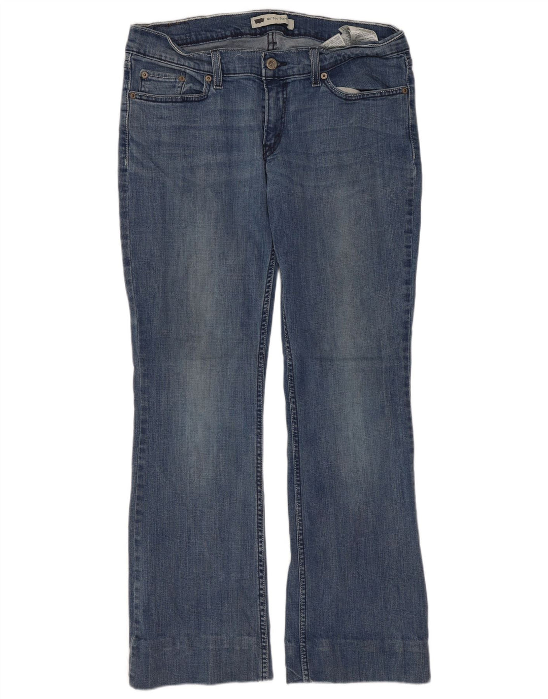 Calça jeans feminina LEVI'S 524 Super Low Bootcut EUA 11 grande W30 L28 algodão azul