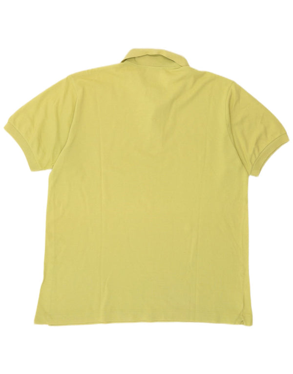 Camisa polo masculina Lacoste tamanho 5 grande algodão amarelo