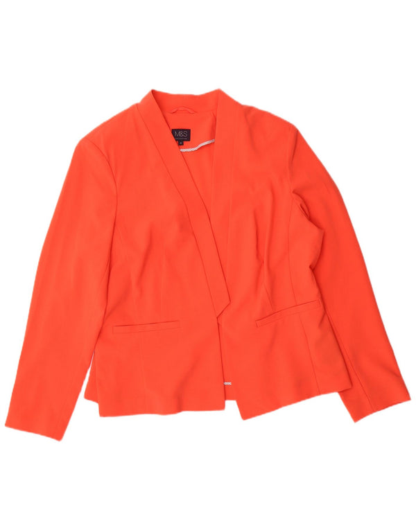 Jaqueta Blazer aberta feminina Marks & Spencer Reino Unido 18 XL laranja poliéster