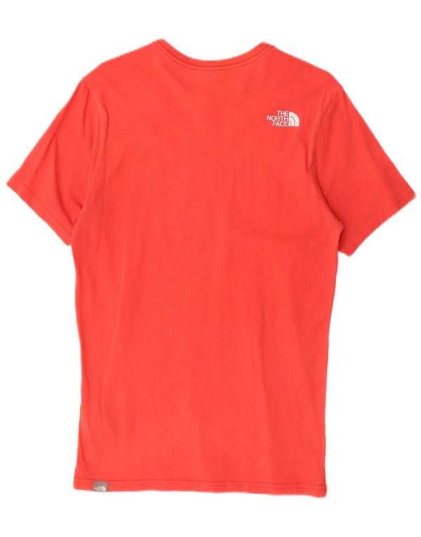 Camiseta gráfica masculina The North Face, top pequeno de algodão vermelho