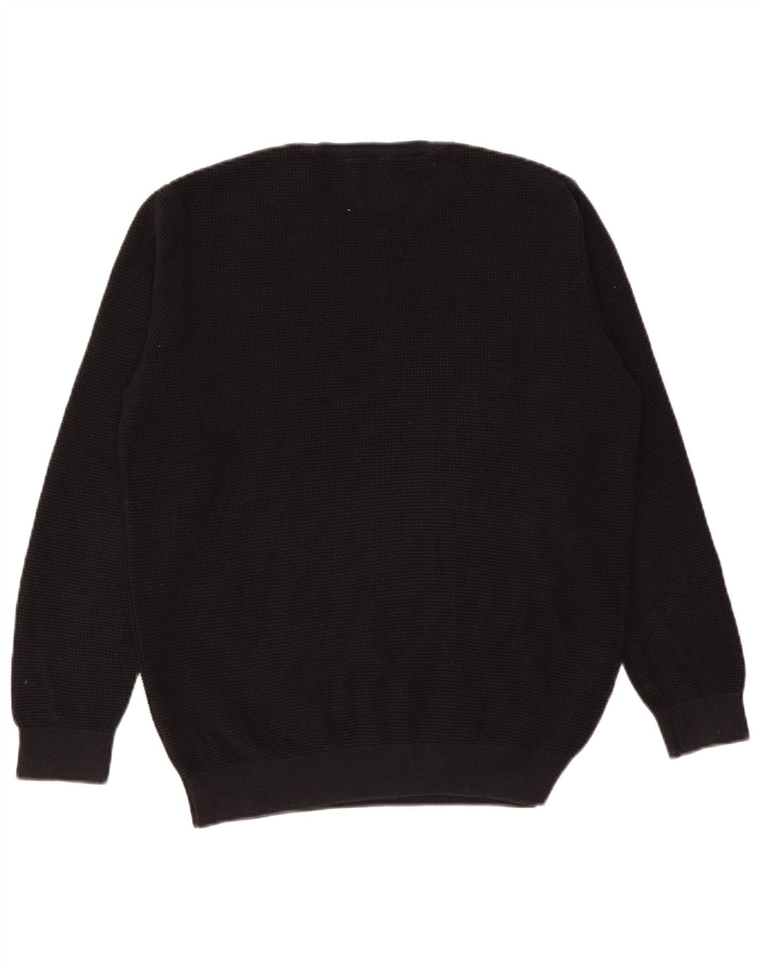 Zara Suéter masculino com gola redonda, algodão preto médio