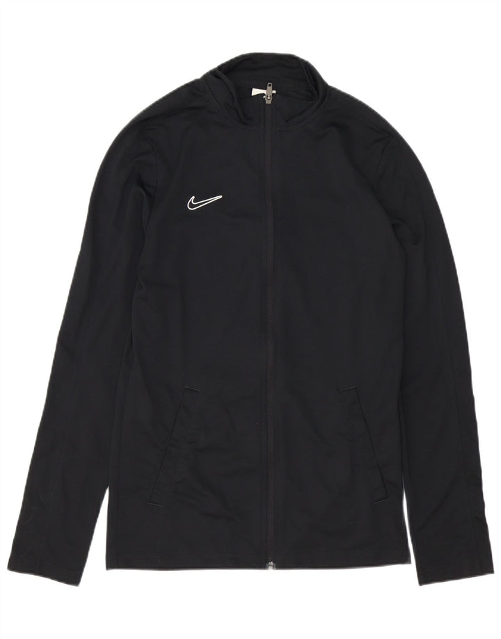 Nike Mens Dri Fit Slim Fit Treino Top Jaqueta Pequena Poliéster Preto