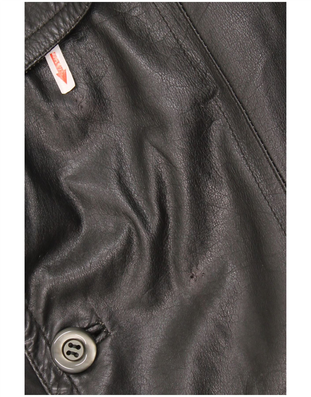 Casaco de couro masculino vintage UK 40 grande couro preto