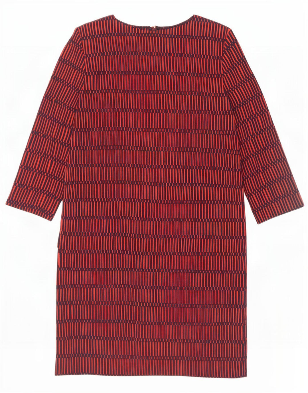 Vestido feminino Boden manga 3/4 Reino Unido 8 pequeno poliéster geométrico vermelho