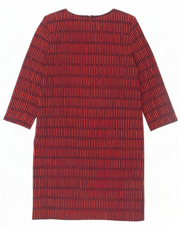 Vestido feminino Boden manga 3/4 Reino Unido 8 pequeno poliéster geométrico vermelho
