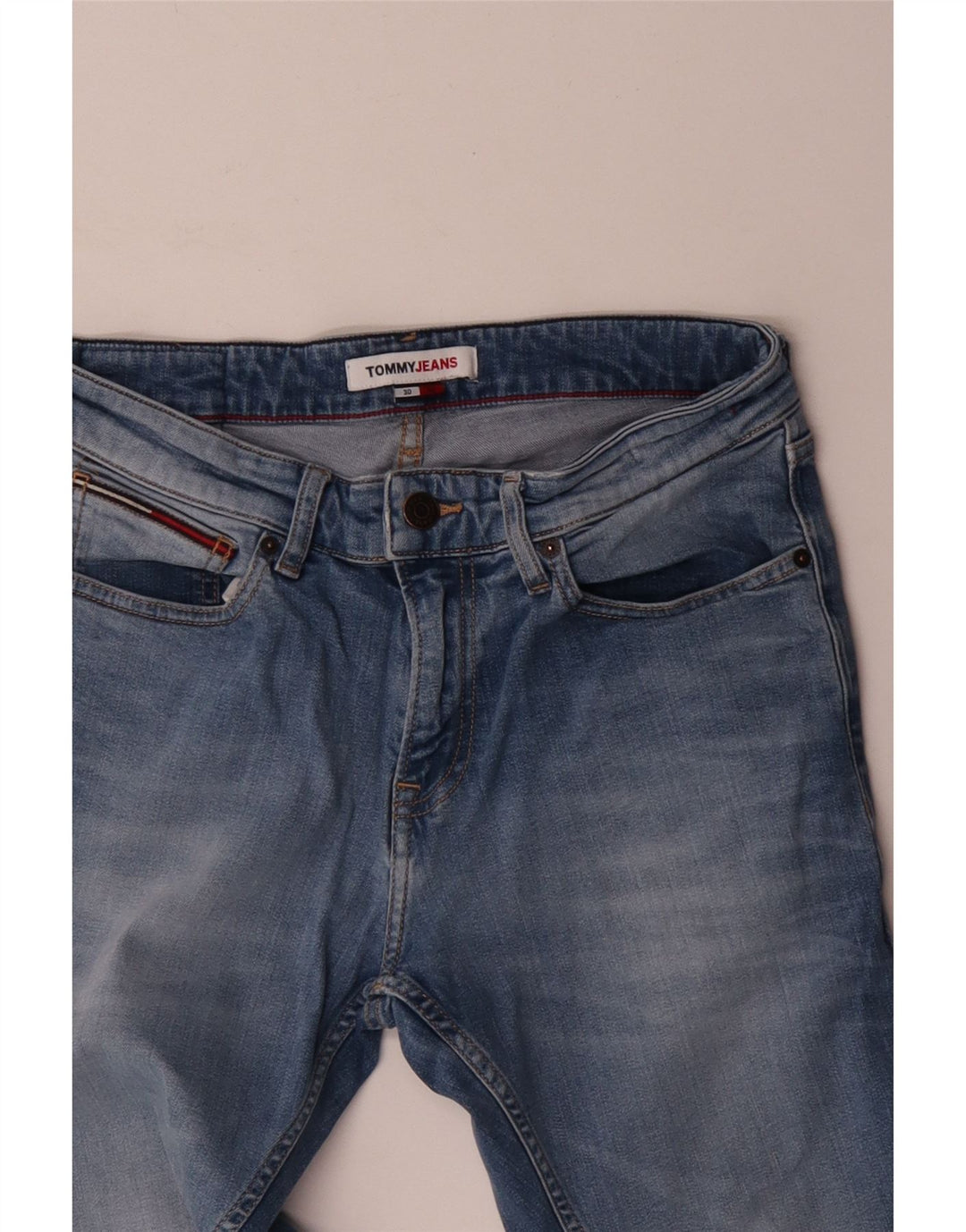 Tommy Hilfiger Masculino Slim Jeans W30 L30 Azul Algodão