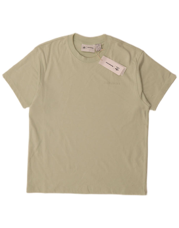 Adidas Mens Humanrace Camiseta Top Pequeno Algodão Verde