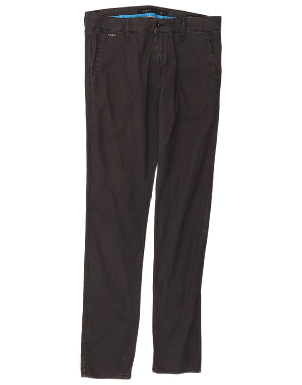Guess Mens Skinny Chino Calças W33 L34 Algodão Preto
