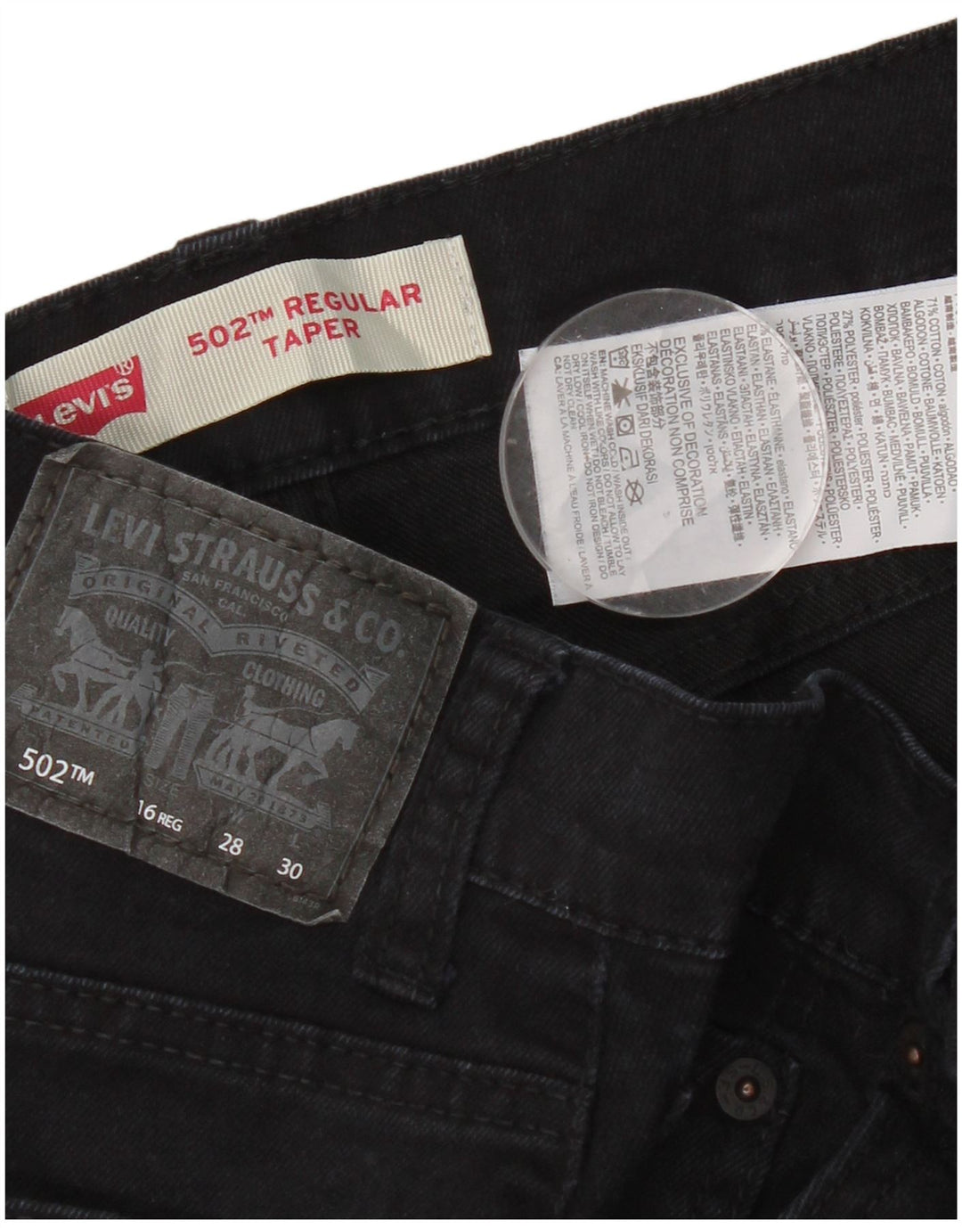 Jeans feminino Levi's 502 Regular Tapered W28 L30 azul marinho algodão