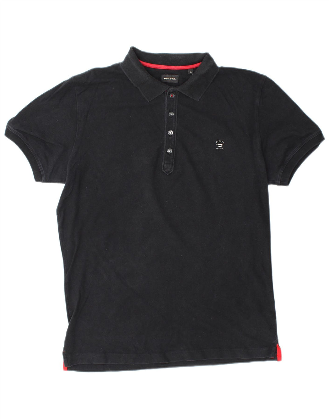 Camisa polo masculina DIESEL grande algodão preto