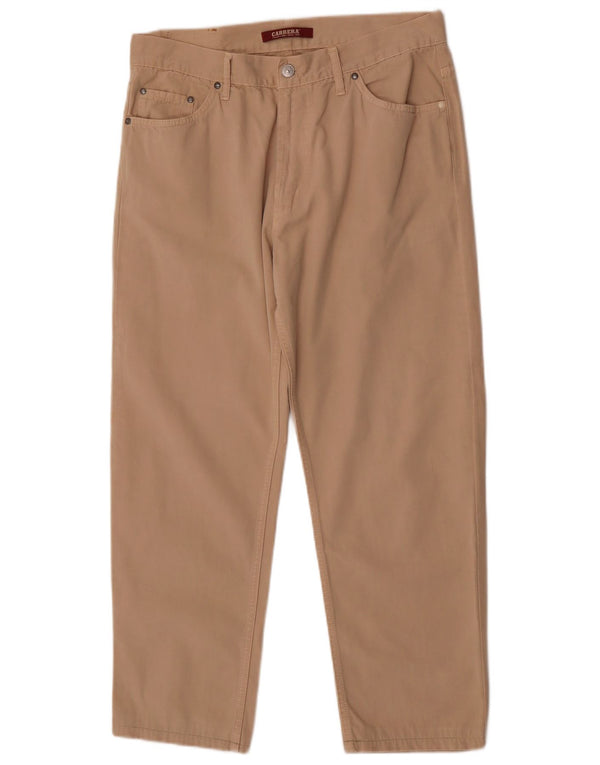 Carrera Calça masculina cônica casual W36 L26 algodão bege