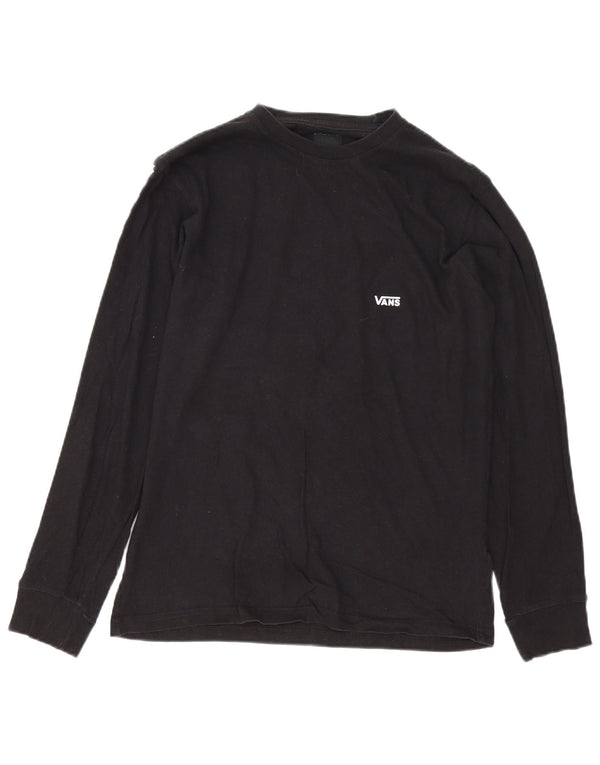 Vans Mens Graphic Top Manga Longa Pequeno Algodão Preto