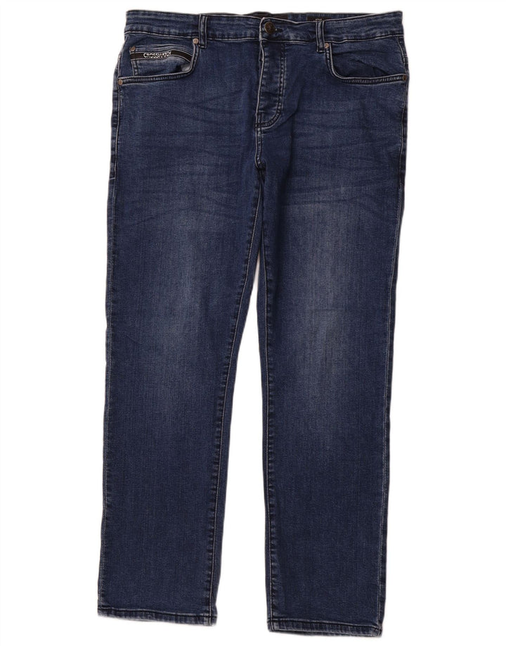 CROSSHATCH Calça jeans reta feminina Princed W36 L30 algodão azul