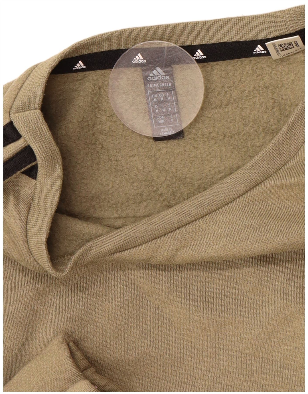 ADIDAS Mens Moletom Jumper Médio Cáqui Poliéster