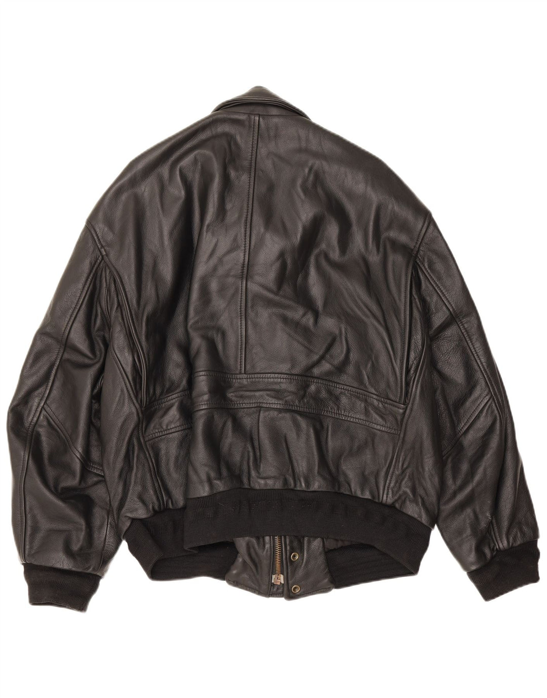 Jaqueta de couro masculina vintage UK 42 XL preta