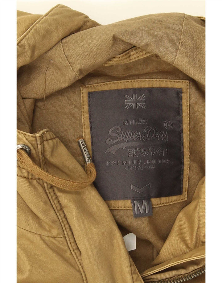 Jaqueta Parka Feminina Superdry com Capuz UK 14 Algodão Cáqui Médio