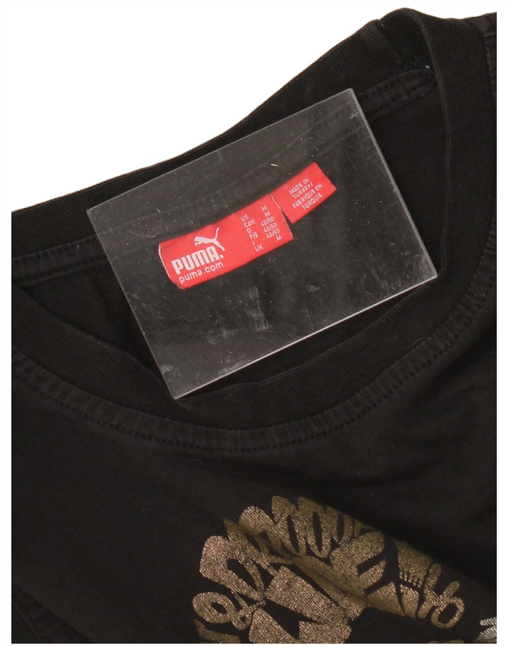 Camiseta masculina PUMA Graphic Top médio algodão preto