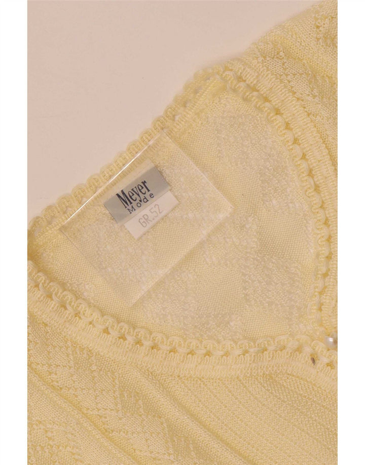 Blusa de malha feminina vintage top IT 52 2XL off white poliacrílico