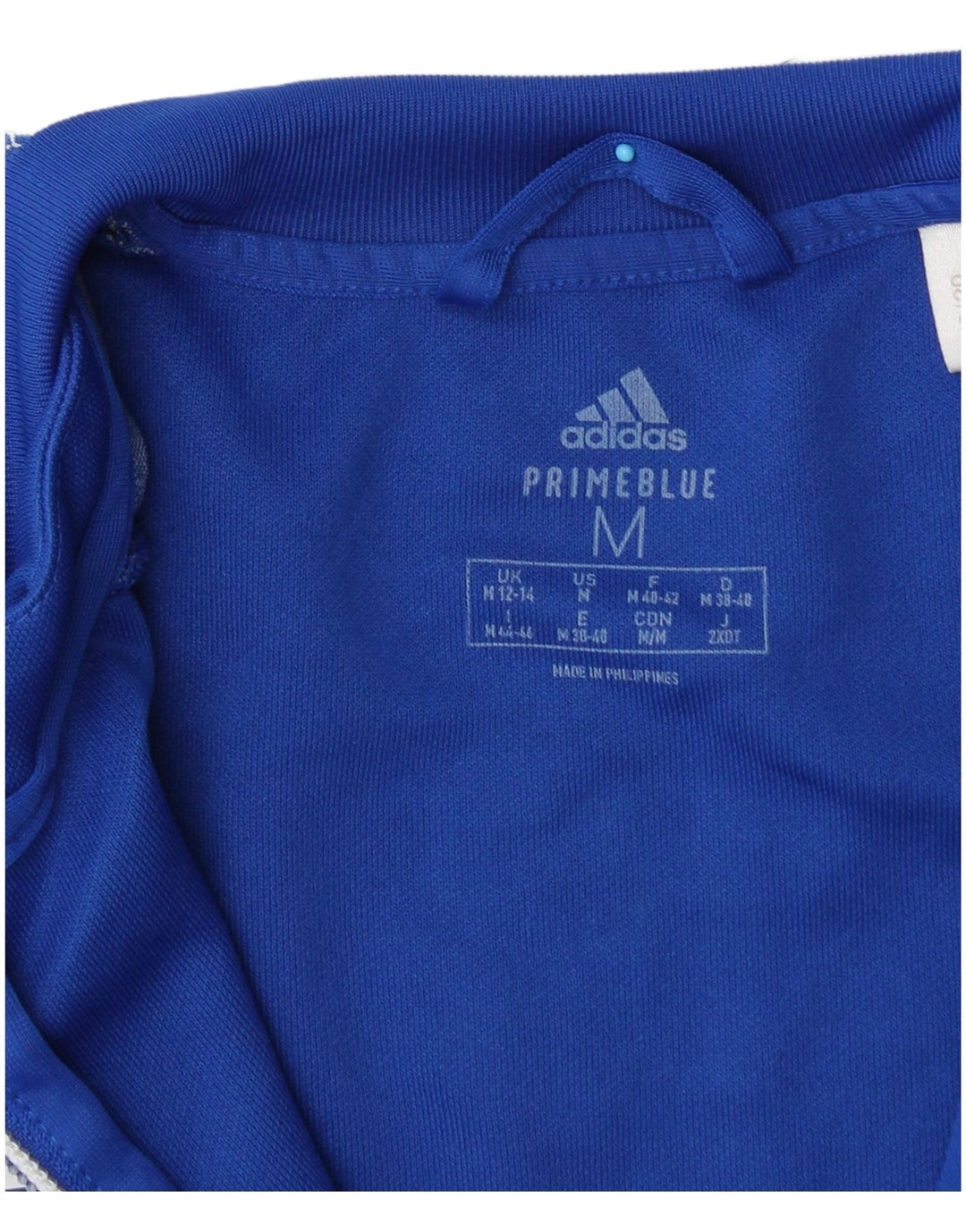 Adidas Womens Tracksuit Top Jacket UK 12/14 Médio Azul Poliéster