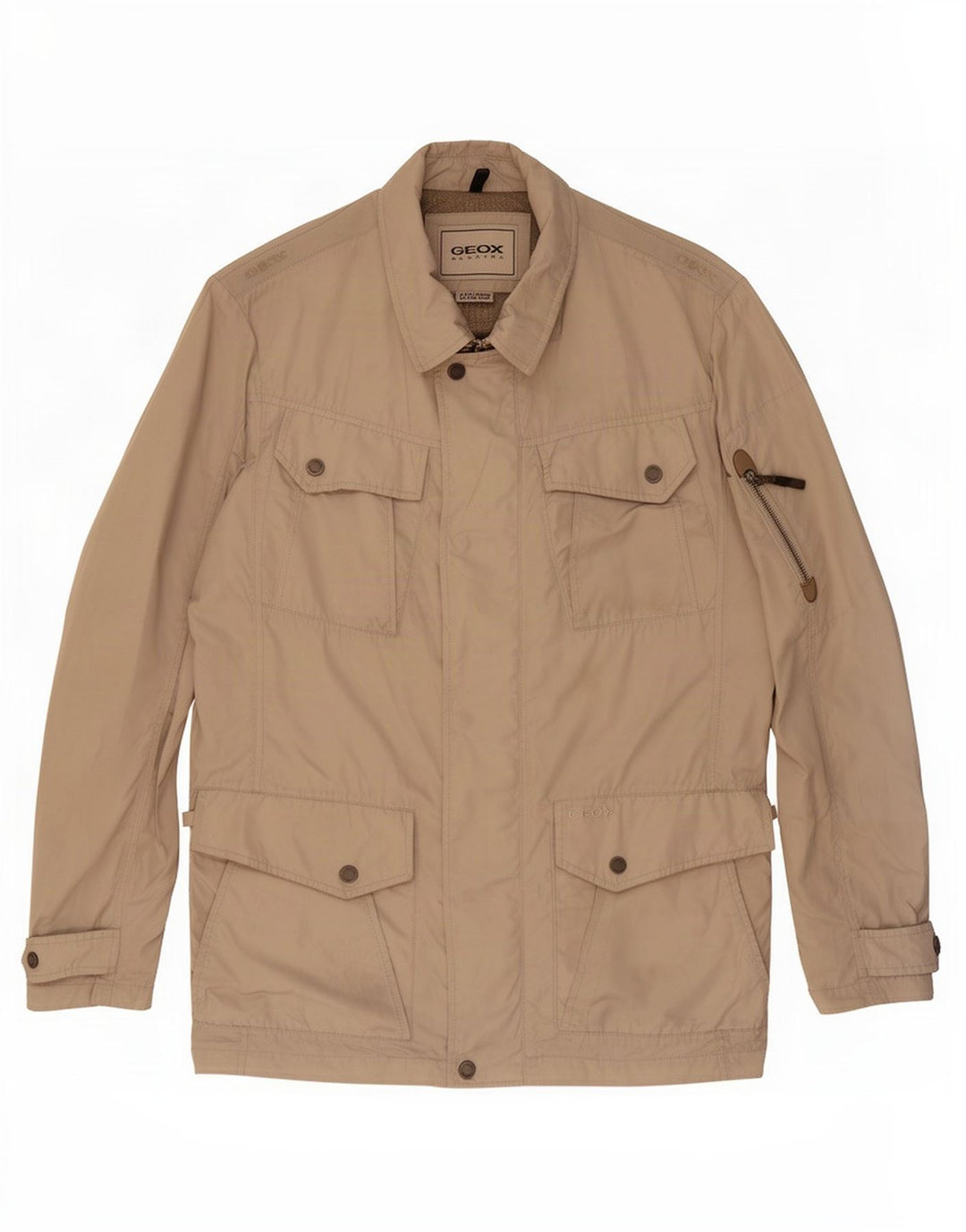 Geox Mens Respira Utility Jacket UK 40 Grande Poliéster Bege